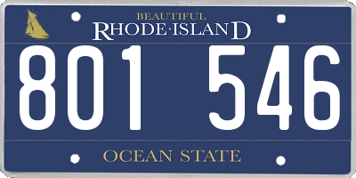 RI license plate 801546