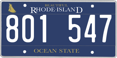 RI license plate 801547