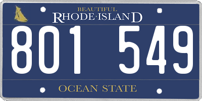 RI license plate 801549