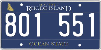 RI license plate 801551