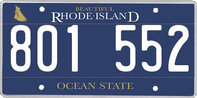 RI license plate 801552