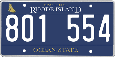 RI license plate 801554