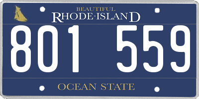 RI license plate 801559