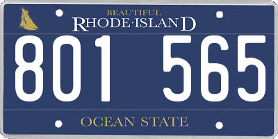 RI license plate 801565