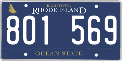 RI license plate 801569