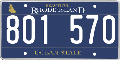 RI license plate 801570