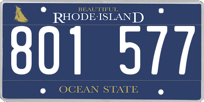 RI license plate 801577