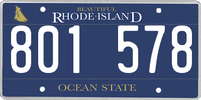 RI license plate 801578