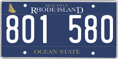 RI license plate 801580