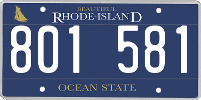 RI license plate 801581