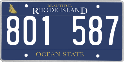 RI license plate 801587