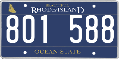 RI license plate 801588