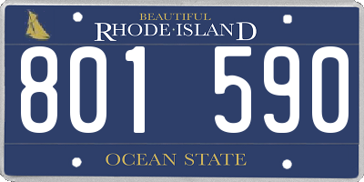 RI license plate 801590