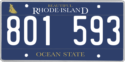 RI license plate 801593