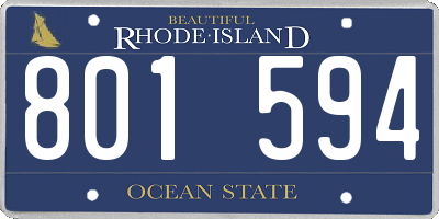 RI license plate 801594