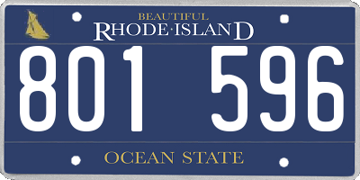 RI license plate 801596