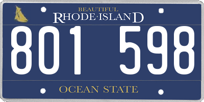 RI license plate 801598