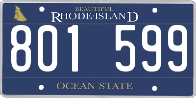 RI license plate 801599