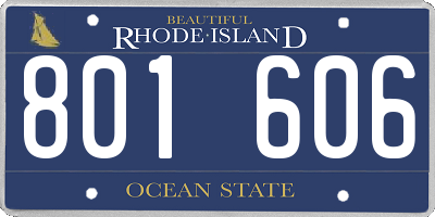 RI license plate 801606