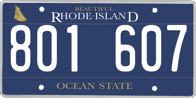 RI license plate 801607