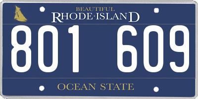 RI license plate 801609