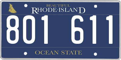 RI license plate 801611