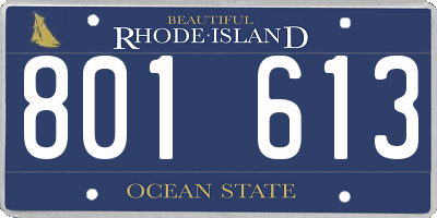 RI license plate 801613