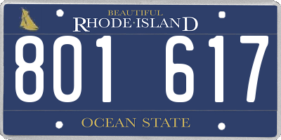 RI license plate 801617