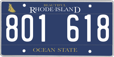 RI license plate 801618