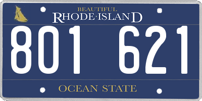 RI license plate 801621