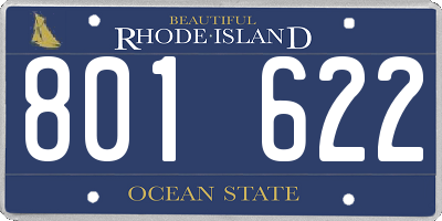 RI license plate 801622