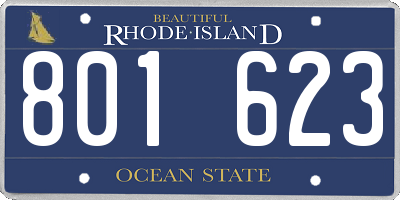 RI license plate 801623