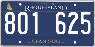 RI license plate 801625