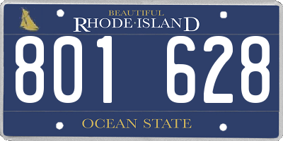 RI license plate 801628