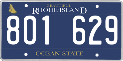 RI license plate 801629