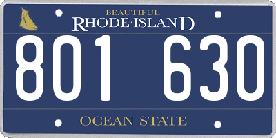RI license plate 801630