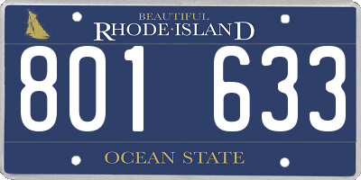 RI license plate 801633