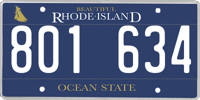 RI license plate 801634