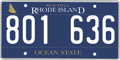 RI license plate 801636