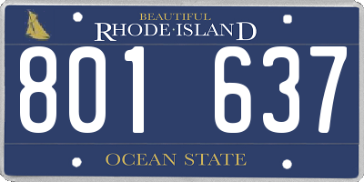 RI license plate 801637