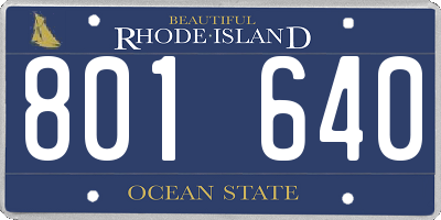 RI license plate 801640