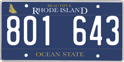 RI license plate 801643
