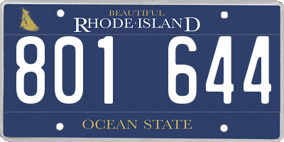 RI license plate 801644