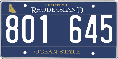 RI license plate 801645