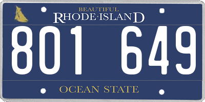 RI license plate 801649