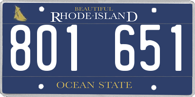 RI license plate 801651