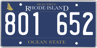 RI license plate 801652