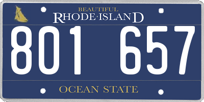 RI license plate 801657
