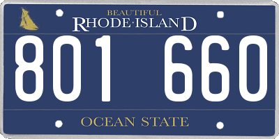 RI license plate 801660