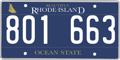 RI license plate 801663